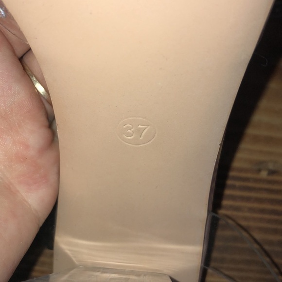 Azalea wang gamma nude PVC heels wedding heels formal wide heels 37 rhin… - Picture 10 of 13